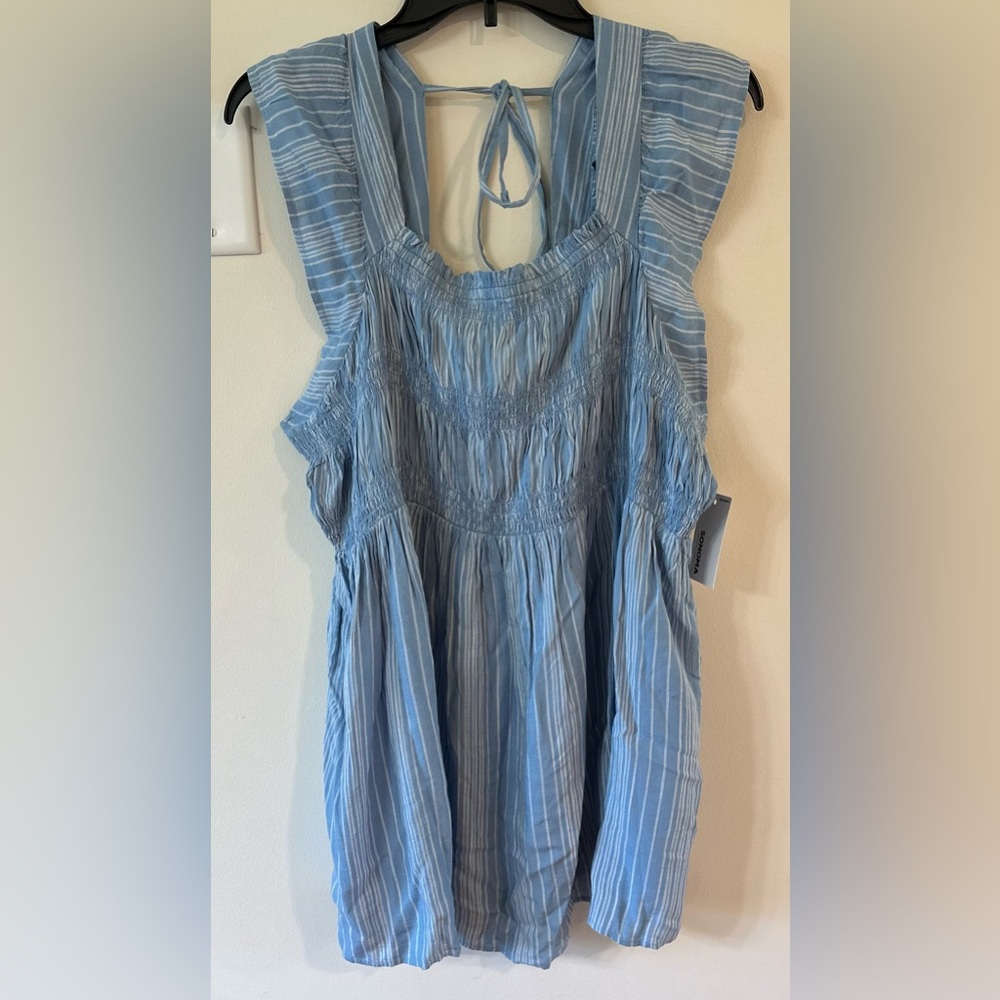 Sonoma Maternity Flutter Sleeve Smocked Babydoll Top NWT Size XL Materni…